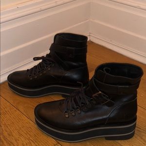 robert clergerie platform combat boots size 6